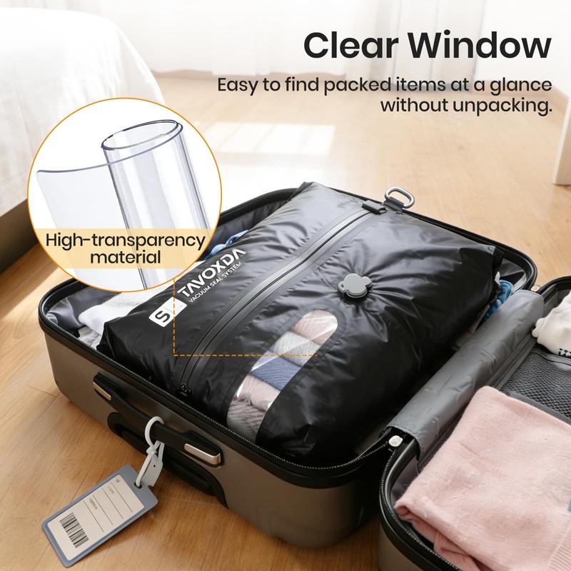 Tavoxda Vacuum Bags for Travel with Wireless Electric Pump, Durable
