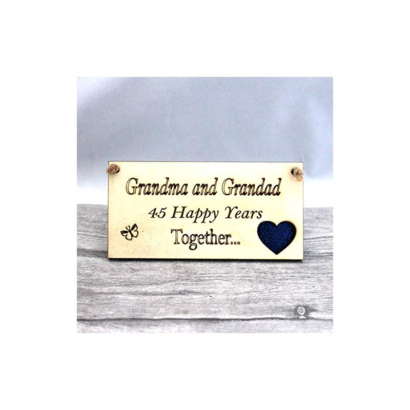 Grandma and Grandad Grandparents Anniversary Gift Plaque Gift 45 Years