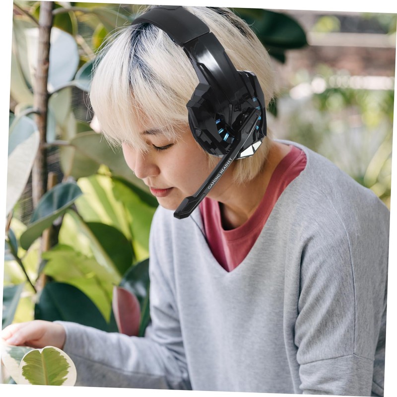 TEHAUX 1Pc Luminous Gaming Headset with Microphone Comfortable Over Ear