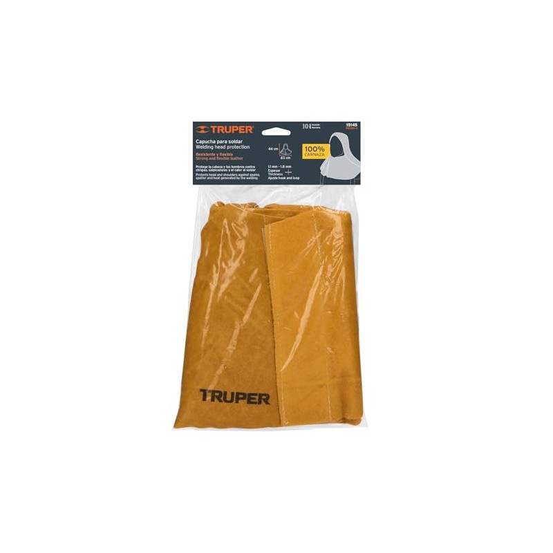 Truper PROSO-4, Protección para soldar capucha de carnaza resistente y