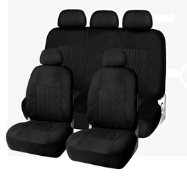 AUTO HIGH Car Seat Covers, Black-Full Set Car Seat Protector Breathable Automotive Vehicle Seat Cover, Universal Fit for Auto Truck Van SUV(Black)