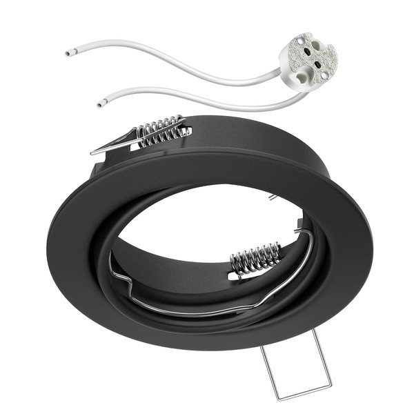 ledscom.de ledscom.de Decken-Einbaurahmen FERE Einbaurahmen schwarz matt schwenkbar (LED/Halogen/MR16/50mm) inkl.