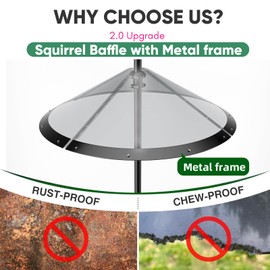24-inch Large Outdoor Squirrel Baffles for Bird Feeders Pole, Squirrel Baffle with Metal Frame, Squirrel Guard for Bird Houses, Two Way Use, Green Color