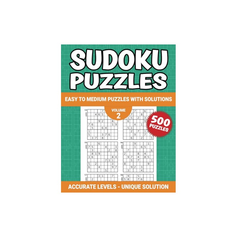 Sudoku Puzzles Volume 2: 500 Easy to Medium Puzzles With