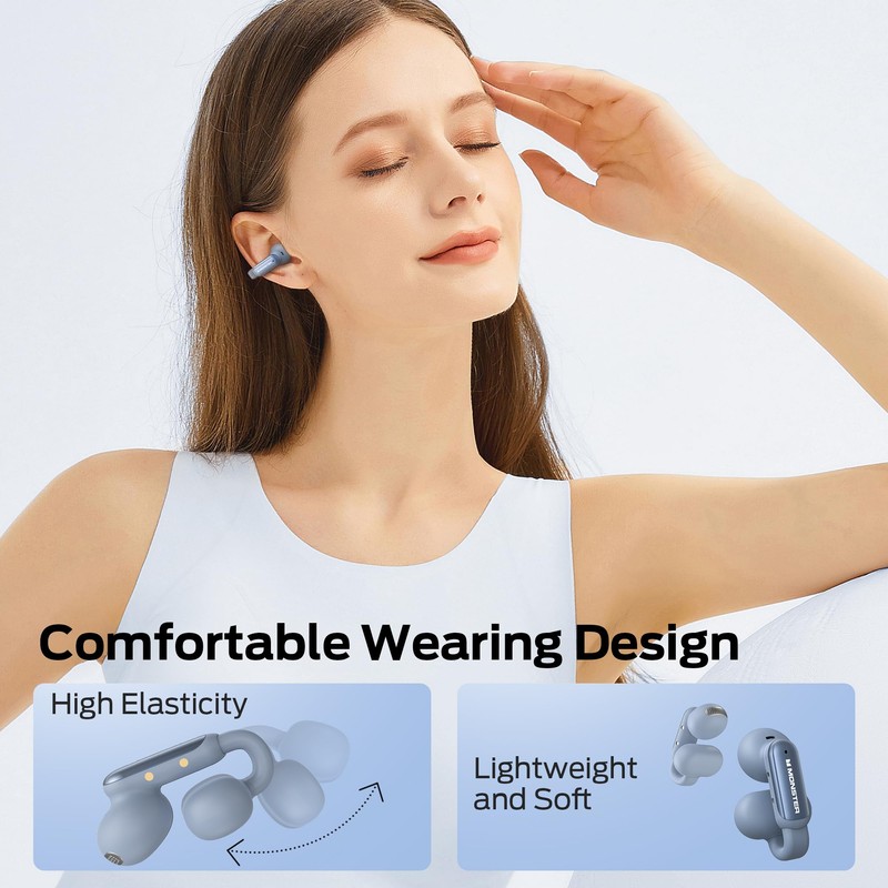 Monster Wireless Earbuds Open Ear AC601, Comfort Clip-On Bluetooth Earbuds,
