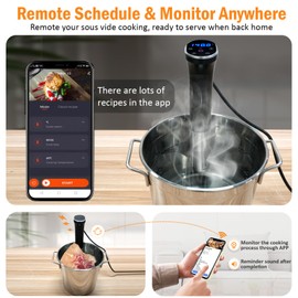 AUOMII Wifi Sous Vide Machine, 1100W Sous Vide Cooker with Accurate Temperature and Time, Ultra Quiet Stainless Precisional Immersion Circulator Fast-Heating (Wifi)
