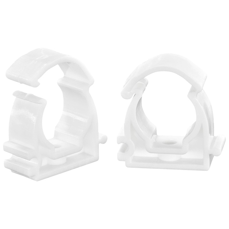 20 PCS White Plastic Water Pipe Clamps,Snap-On Single Tube Clips