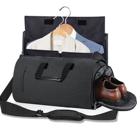 MOVOYEE Carry On Garment Bag for Travel Suit Bag Men Women Dress, Convertible Garment Duffel Bag Hanging Clothes,Weekend Duffle Bags,Foldable Carry On Bag with Shoe Compartment Pockets Shoulder Strap