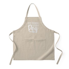 CafePress Dog Grooming I'll Brush Your Dog Dog GRO Kitchen Apron with Pockets, Grilling Apron, Baking Apron