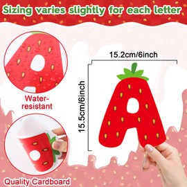150 PCS Large 6" Bulletin Board Letters Set, Strawberry Classroom Alphabet Sweet Berry Cutout Letter for Bulletin Board Display Home School, A Great Helper to Inspire Students' Learning Interest
