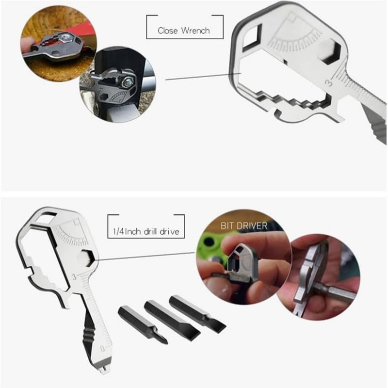 Keychain Bottle Opener Multi Tool,Stainless Steel Gadget, Portable Multi-Function Tools