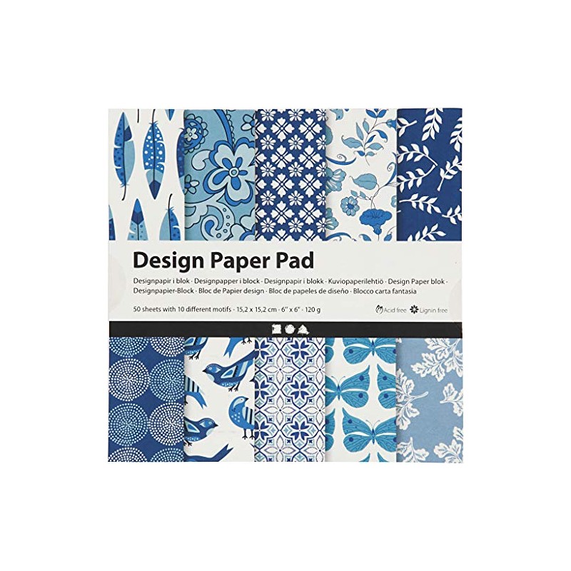 Creativ Patterned Card and Paper, Blue, One Size