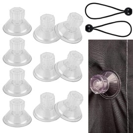 UNINGYI Pack of 10 Suction Cup Camping, Suction Cup with Thread Suction Cups for Windows, Transparent Suction Cups, Suction Cup for Awning, Car, Camping, Window and Sun Visor, (4.5 cm, with 2 Rubber