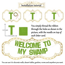 Welcome to My Swamp Banner Swamp Decorations Funny Birthday Bachelorette Housewarming Party Banner Decorations Home Room Indoor Decorations Green