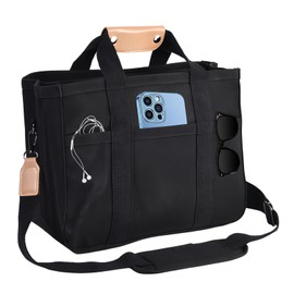 Amexo Women's Canvas Handbag, Shoulder Bag, Tote Bag, Multiple Bag, Shopper Bag, Aesthetic Handbag, Shoulder Bag for Work, Office, Travel, Shopping, School, black