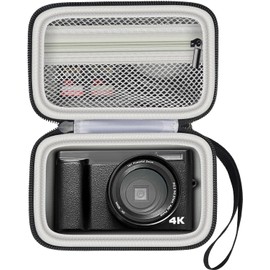 Grapsa Digital Camera 4K Digital Zoom Camera Case, Grey interior, Suitcase