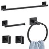 Woekme 5 Pieces Bathroom Hardware Accessories Set Matte Black Towel