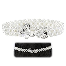 ESJNNK Women's Pearl Decorative Cord Yukata Belt Decoration Belt Belt Belt, Made of high quality faux pearl, Made of high quality faux pearl