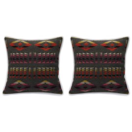 Ruth&Boaz Inka Pattern Square Decor Pillow Case Cushion Cover (18"x18",T-Grey-A Set of 2)