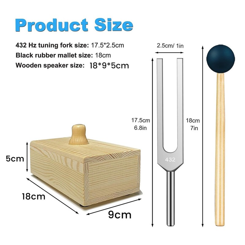Dasing 432Hz Tuning Fork with Resonance Box for Sound Healing,