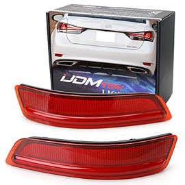 iJDMTOY Red Lens Rear Bumper Reflector Lenses Compatible With 2013-2018 Lexus GS200t GS350 GS460 GS450h ES350 ES300h etc., OE-Spec LH RH Assembly