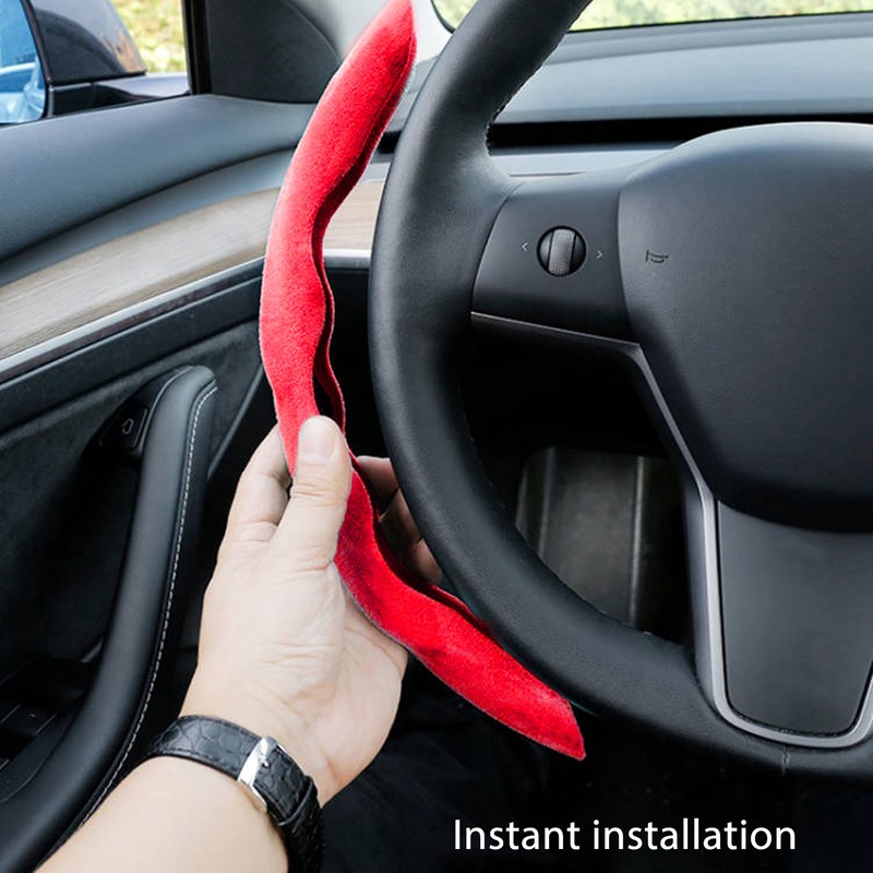 2PCs Car Steering Wheel Cover Segmented Protector Anti Skid Replacement