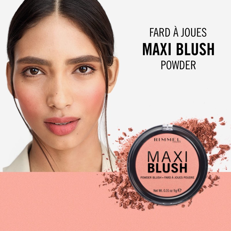 Rimmel London - Maxi Blush Powder, lightweight formula, highly pigmented