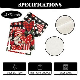 Linen Watercolor Valentines Day Table Runner Galentines Day Tablelcoth Valentines Day Decorations for Home Party