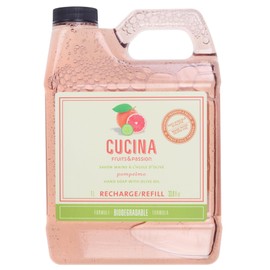 Cucina Fruits & Passion Pompelmo Hand Soap Refill 33.8 fl oz – Olive Oil Enriched, Grapefruit Scent, Eco-Friendly Kitchen Hand Wash, Made in Canada