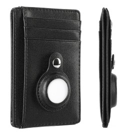 LOUEBICA Slim Minimalist Wallet PU Genuine Leather Carbon Fiber RFID Blocking Front Pocket Wallet for Men Women Lightweight Credit Card Holder