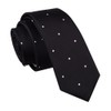 DQT Woven Pin Dot Patterned Dotted Casual Skinny Neck Tie