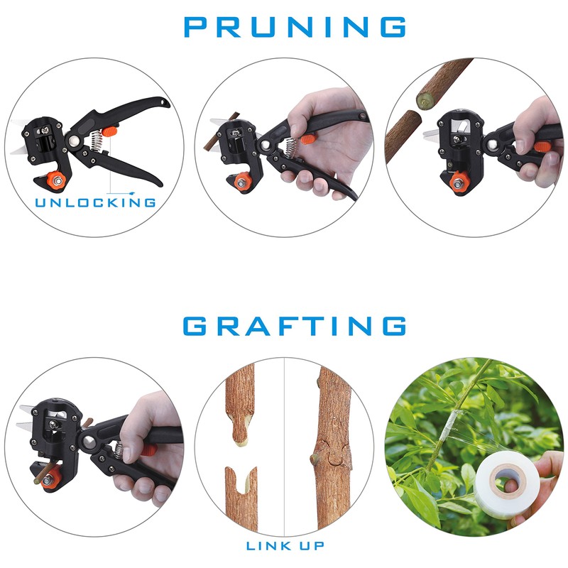 NAYE Garden Grafting Tool,Pruner Kit With Grafting Tapes Tree Tags