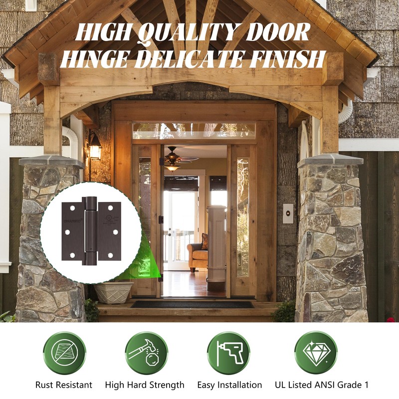 2 Pack Self Closing Door Hinges 3.5 inch Oil Rubbed
