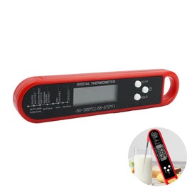 Meat Thermometer Digital,Red Fast Instant Read Food Thermometer with Waterproof Magnetic Kitchen Cooking Thermometer For Oven, Candy, Jam, Water, Air Fryer, BBQ