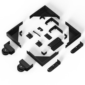 Feeloco Sliding Gate Hardware Kit,Heavy Duty Slide Gate Hardware for Wooden Fence,Deck Gate Outdoor with Latch,Sliding Baby Gate with Latch,Fence Kit for Outdoor/Pet/Deck/Driveway Gate