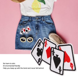 20Pcs Iron On Patches, 5in Playing Cards Iron On Patches Applique For Clothes Dress Hat DIY Accessories Sew On Patches