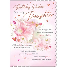 Piccadilly Greetings Traditional Birthday Card Daughter - 9 x 6 inches