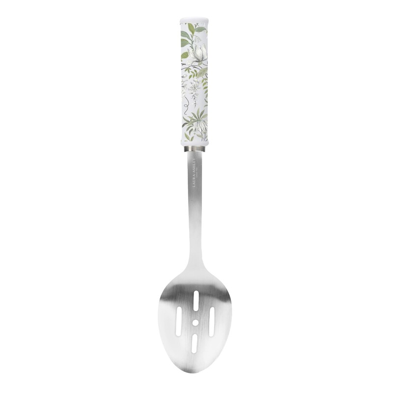 Laura Ashley 13-Inch Stainless Steel Slotted Spoon - Dishwasher Safe
