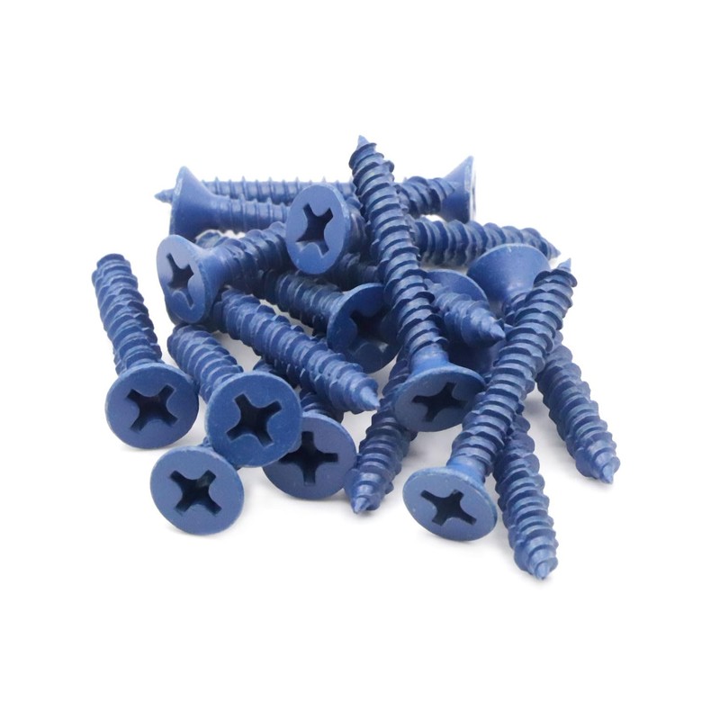 IMScrews 1/4" x 1-3/4" Blue Flat Head Concrete Screws for