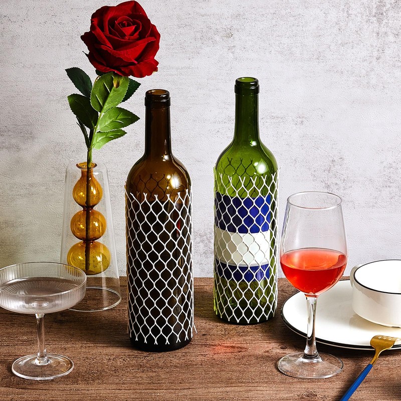 200 Pcs Mesh Bottle Sleeve 7.8 Inch Long Wine Mesh