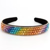 Norbiarz 2pcs Rhinestone Headbands Silver and Rainbow Headdresses Hair Accessories