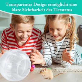 JRSHIRLEYLTD 14.5cm Hamster Spielzeug Transparent, Hamster Run Ball, Laufkugel für Hamster & Mäuse, Hamsterrad Übungsball Kunststoff,Hamsterkugel für Rennmaus,Nagerspielzeug zum Laufen