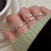 Silver Initial Rings for Women Adjustable Letter Ring Stackable Initial