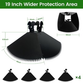 BruinBang Metal Squirrel Baffles with Spikes for 4x4 Posts, 19 Inch Wrap Around Squirrel Deterrent Guards for Bird Feeders Mount on Outside Wooden Pole, Keep Raccoons and Rodents Off Bird House