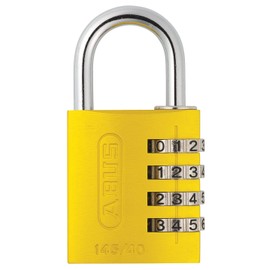 ABUS 145/40 Non-TSA Combination Padlock for Hard Cases, Luggage, Resettable, Yellow