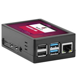 Aurevita For Raspberry Pi Screen, 3.5 inch Resistive Touchscreen, Mini Monitor, 320x480 Pixels Display, with Case and Fan (For Pi 4)