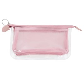 Sunstar Stationery S2319136 Mitte Pencil Case, Mesh, Flat, Smoky Pink