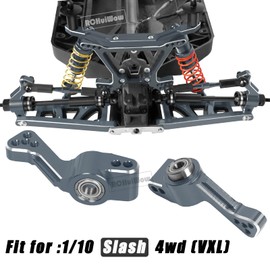 RCHuiWow RC Alloy Caster Block,Steering Blocks,Rear Stub Axle Carriers Upgrades Part for 1/10 Slash 4WD(VXL),Titanium