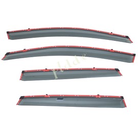 PLDDE 4pcs Smoke Tint with Chrome Trim Outside Mount Tape On/Clip On Style PVC Sun Rain Guard Window Visors Compatible with 12-16 Honda CRV CR-V