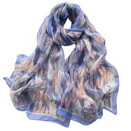 FAIRYGATE Schal Blau Halstücher für Damen XXL Blumen, Stola für Abendkleid Hochzeit, Schal Halstuch B7023